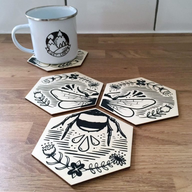 Bee Coasters by Toucan Tango