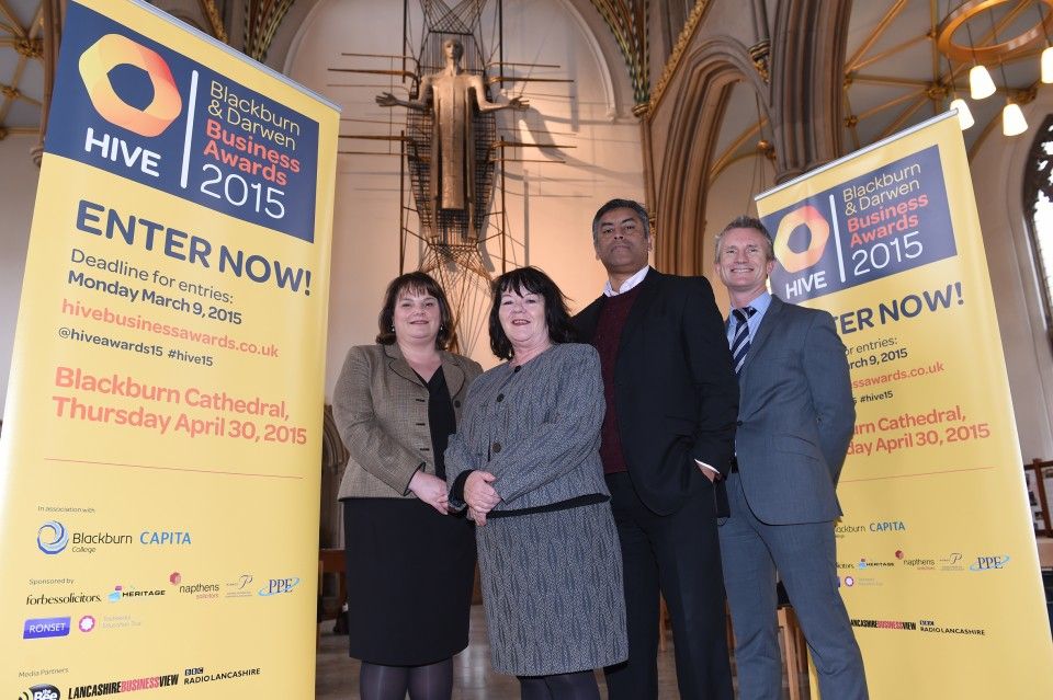 Nicola Clayton, Director of business development and external engagement at Blackburn College, Councillor Kate Hollern, leader of Blackburn with Darwen Council, Khalid Saifullah – Chair of Hive Network and Director of Star Tissue UK and Lee Conroy , Operations Director at Capita