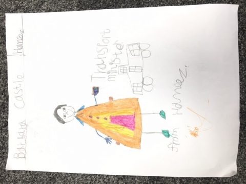 child's drawing of Barbara Castle