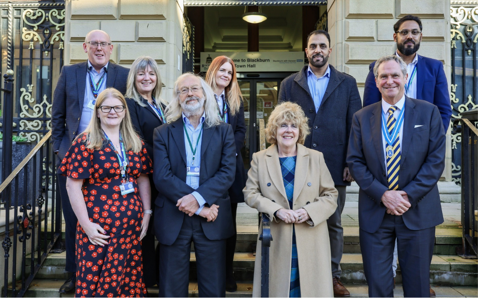 High Sherriff group photo outside Blackburn Town Hall