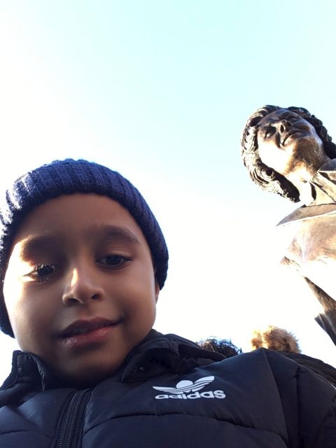 Child taking BC selfie