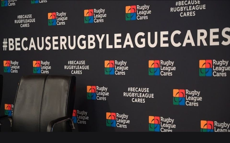 Rugby League Cares Media Wall Backdrop