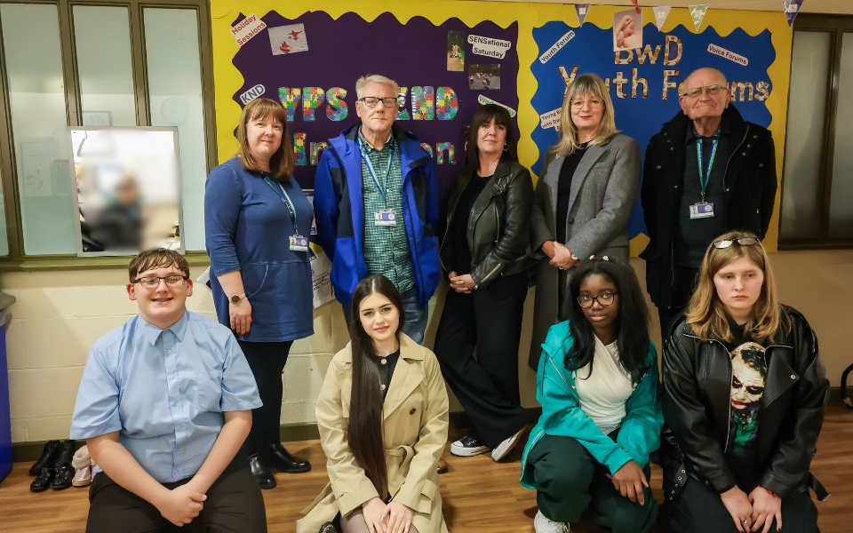 Young people and councillors at Higher Croft Children's Centre