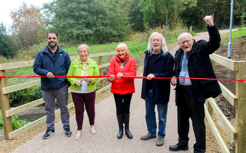 The Leader, Deputy Leader, Mayor and Mayoress and Cllr Tony Humphreys opening the Arran Trail