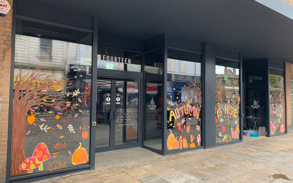 An Image of an autumnal window display.