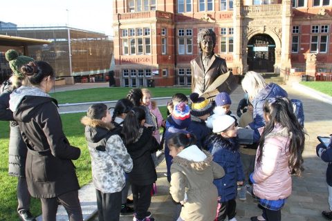 st michael with st john ce primary barbara castle statue project