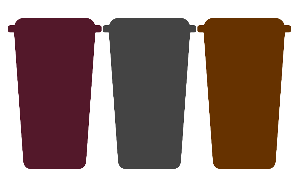 Wheelie bins - Green, Brown, Grey and Burgundy