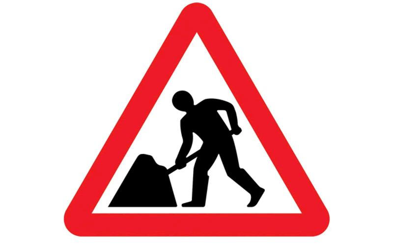 Roadworks sign