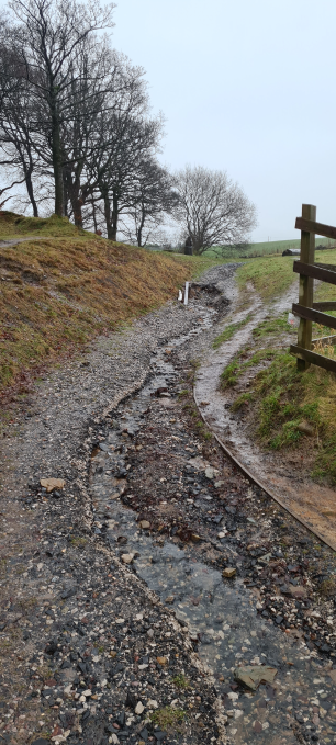 water damage to path