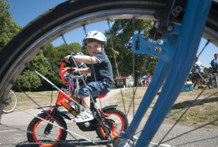 child on bike